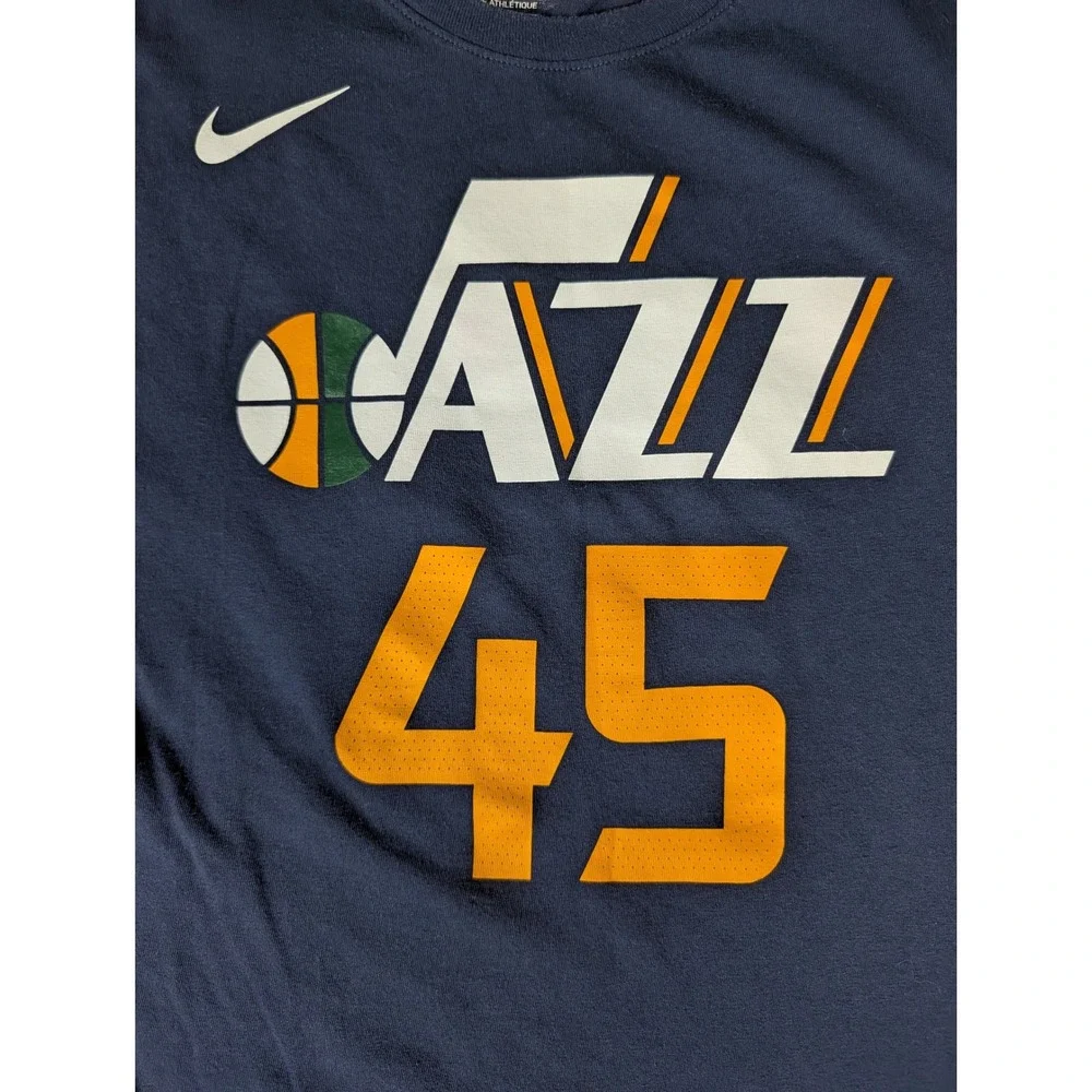 Nike Utah Jazz Donovan Mitchell 45 Dri-FIT NBA T-Shirt Navy Blue Mens L